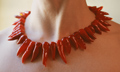 "chili" flame worked glass bead necklace by artist vivienne bell 
